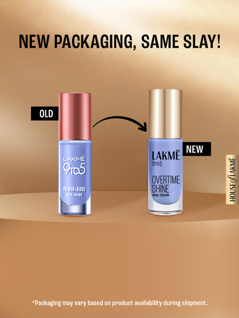 Lakme 9to5 Overtime Shine Glossy Long Lasting & Quick Dry Nail Color 6ml - Russian Mauve - Image 9