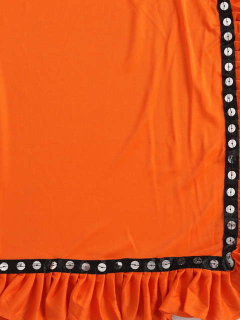 LOOKS AND LIKES Ready To Wear Mirror Work Ruffled Saree - Image 5