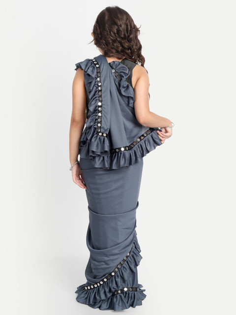 LOOKS AND LIKES Embellished Sequinned Saree - Image 4