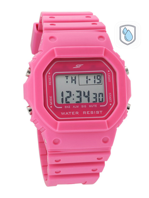 Sf Hexa Digital With Pink Strap Watch For Women - 77122pp04