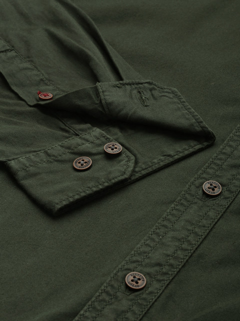 The Roadster Life Co. Solid Relaxed Fit Hooded Pure Cotton Casual Shirt - Image 3