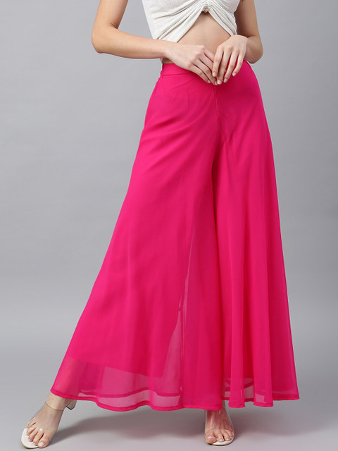 RATAN Women Flared Georgette Palazzos