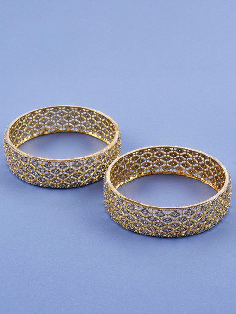 The Pari Set Of 2 Gold-Plated AD-Studded Bangles