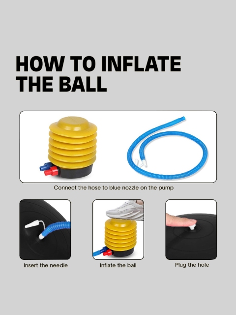 BOLDFIT Anti Burst Gym Ball For Exercise With Foot Pump - Image 3
