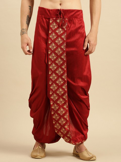 Sanwara Men Embroidered Art Silk Dhoti Pants