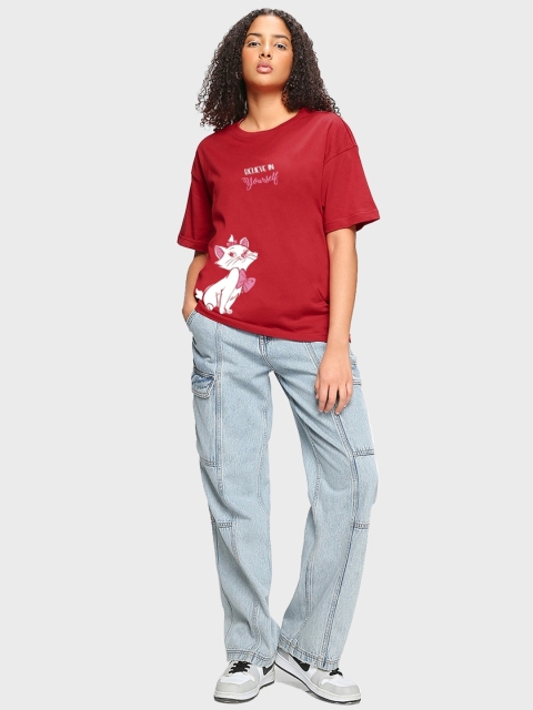 Bewakoof Believe Cat Graphic Printed Oversized T-shirt - Image 5