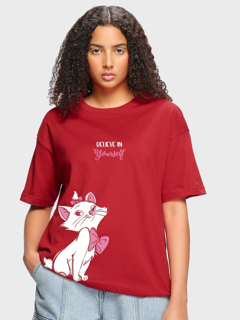 Bewakoof Believe Cat Graphic Printed Oversized T-shirt - Image 3