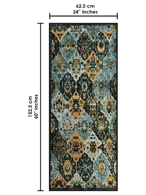 Story@home Blue & Brown Printed Anti-skid Floor Carpet - Image 7