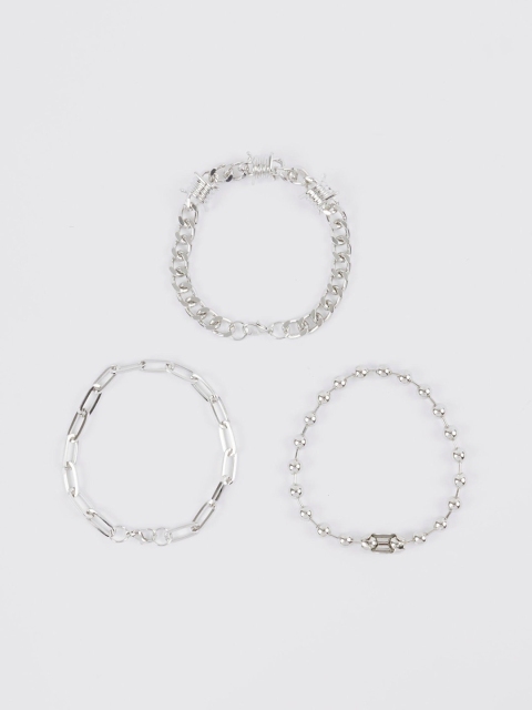 boohooMAN Set Of 3 Link Bracelets