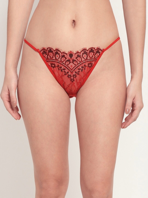 EROTISSCH Women Self Design Thong Briefs