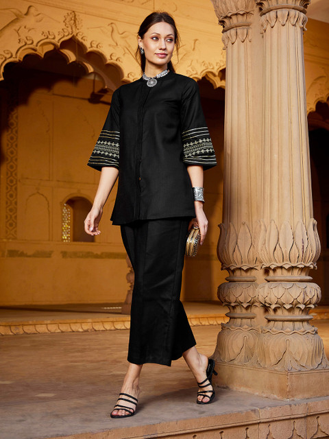 Shae by SASSAFRAS Women Shirt with Palazzos Co-Ords Set