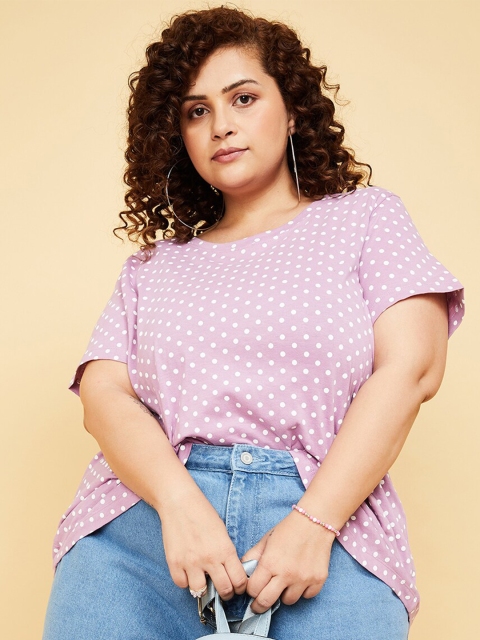max Women Plus Size Short Sleeve Round Neck Pure Cotton T-shirt