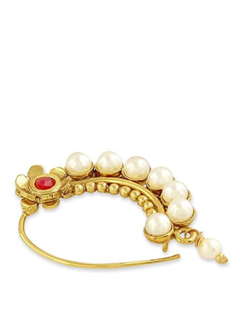 AccessHer Gold-Plated Kundan-Studded Nosepin - Image 3