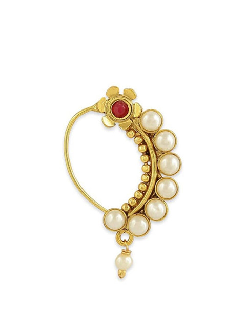 AccessHer Gold-Plated Kundan-Studded Nosepin - Image 2