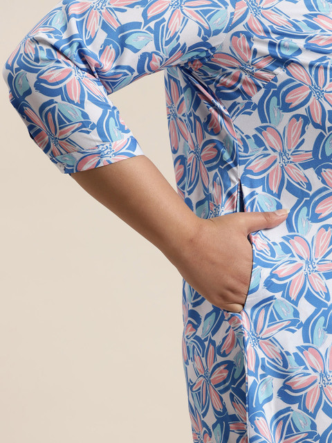 Sztori Plus Size Floral Print A-Line Dress - Image 6