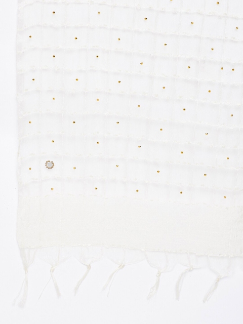 Clora Creation Woven Design Organza Dupatta with Sequinned - Image 2