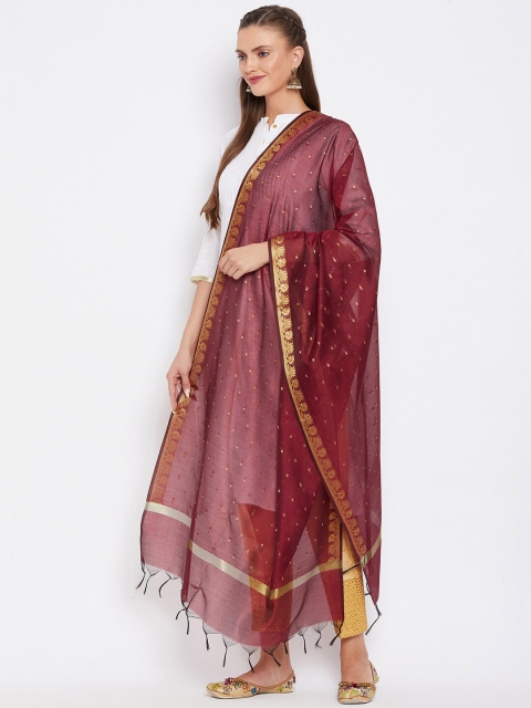 Clora Creation Woven Design Silk Blend Dupatta - Image 3