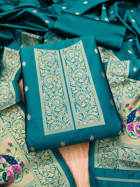 KALINI Banarasi Paithani Unstitched Dress Material