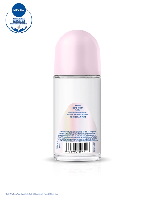 Nivea Women Set Of 2 Pearl & Beauty Deodorant Roll On with Avocado Oil - 50ml Each - Image 2