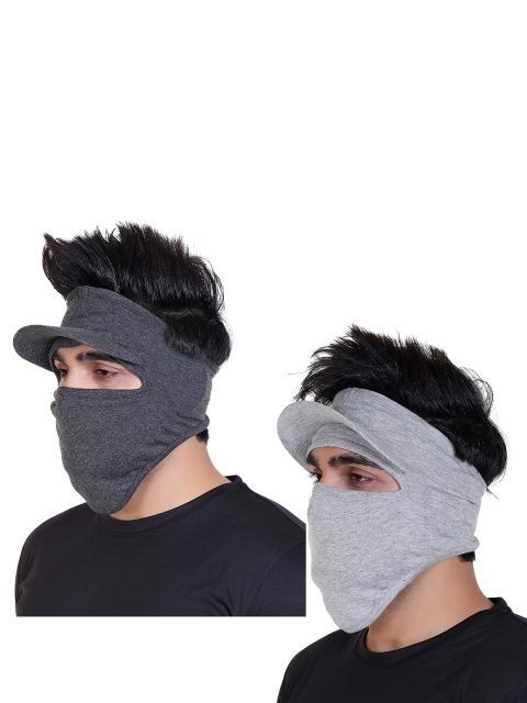 Gajraj Pack Of 2 Cotton Strechable Full Face Masks With Visor - Image 5
