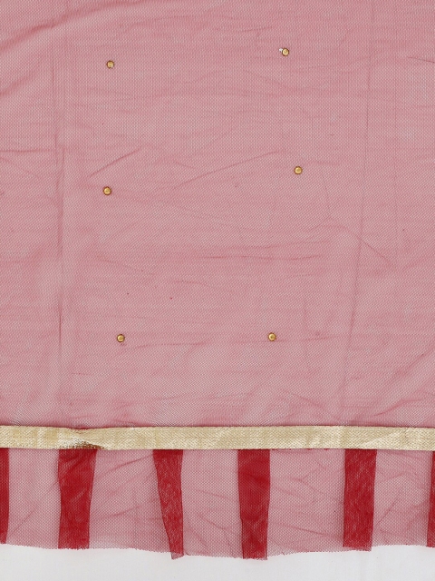 WEAVERS VILLA Embellished Beads & Stones Net Dupatta - Image 2