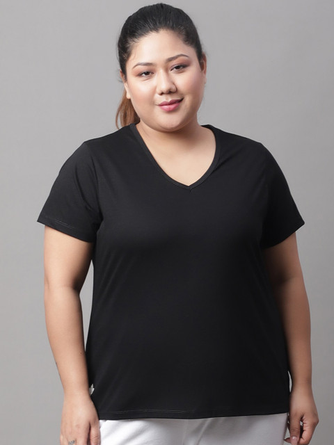 Rute Plus Size V-Neck Cotton T-shirt
