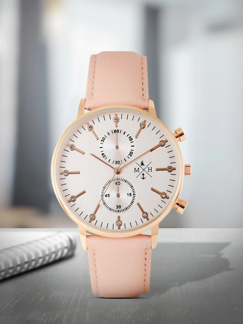 Mast & Harbour Unisex Peach-Coloured Analogue Watch MFB-PN-SNT-C01