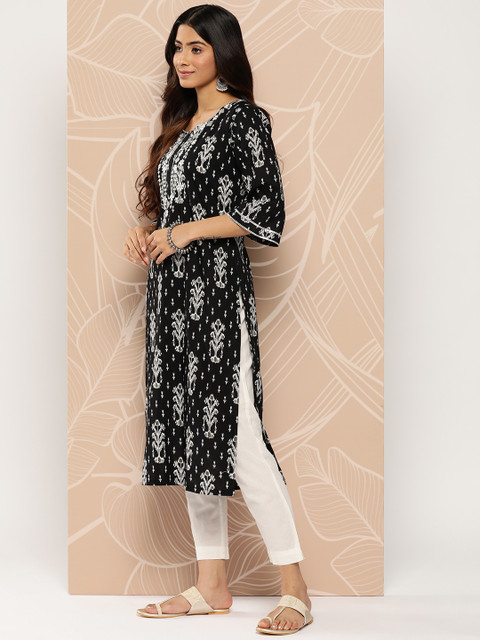 Libas Ethnic Motifs Embroidered Flared Sleeves Gotta Patti Kurta - Image 3