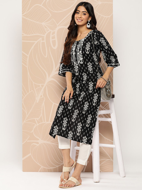 Libas Ethnic Motifs Embroidered Flared Sleeves Gotta Patti Kurta - Image 5