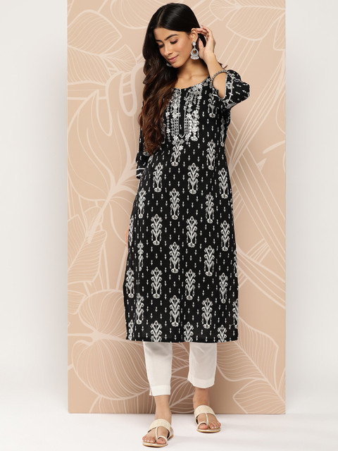 Libas Ethnic Motifs Embroidered Flared Sleeves Gotta Patti Kurta - Image 2