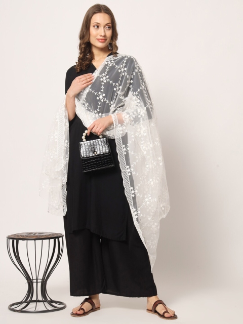 Zamour Embroidered Net Dupatta - Image 4