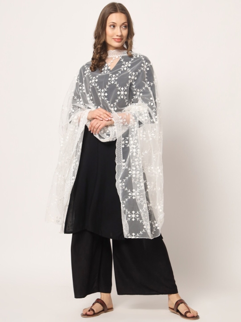 Zamour Embroidered Net Dupatta - Image 3