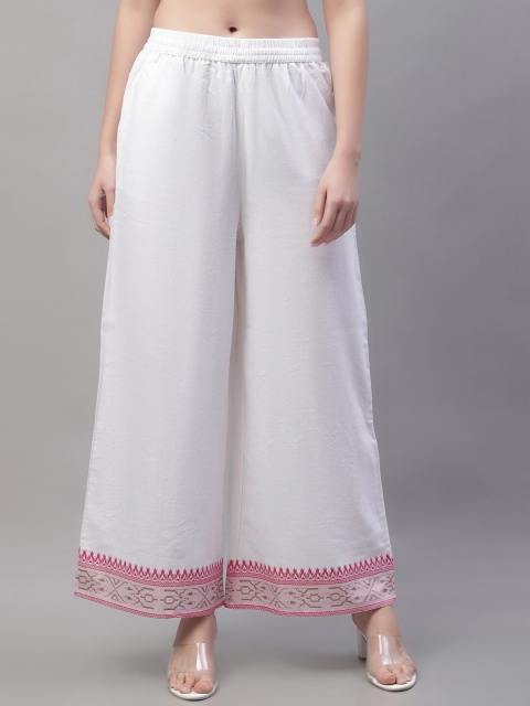Pistaa Women Cotton Flared Palazzos