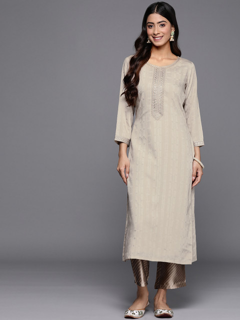 Libas Woven Design Pastels Dobby Kurta - Image 3