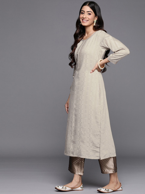 Libas Woven Design Pastels Dobby Kurta - Image 4