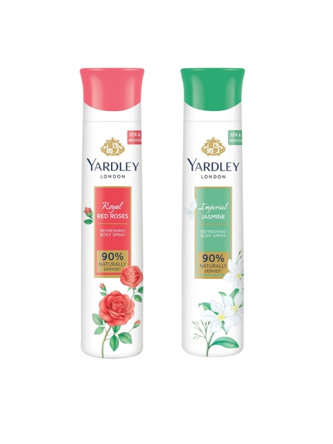 YARDLEY LONDON Women Set Of 2 Deodorant - Imperial Jasmine & Royal Red Roses - 150ml Each