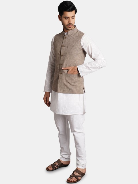 Wintage Men Mandarin Collar Premium Cotton Nehru Jackets - Image 4