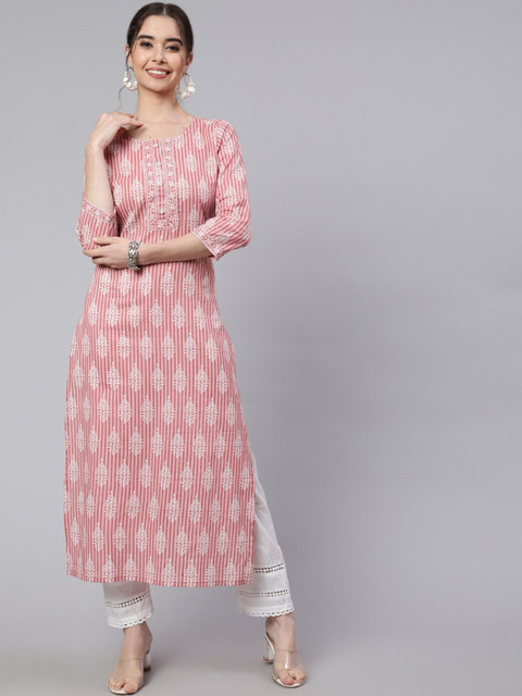 Nayo Ethnic Motifs Printed Pure Cotton Kurta