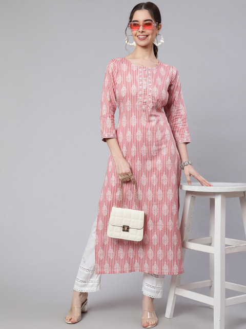 Nayo Ethnic Motifs Printed Pure Cotton Kurta - Image 6