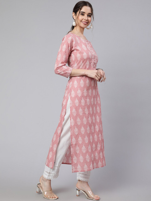 Nayo Ethnic Motifs Printed Pure Cotton Kurta - Image 3