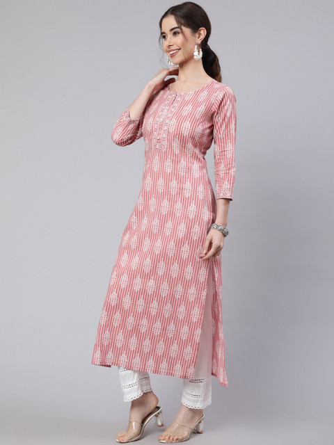 Nayo Ethnic Motifs Printed Pure Cotton Kurta - Image 4