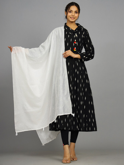 HANDICRAFT PALACE Striped Embroidered Dupatta with Sequinned