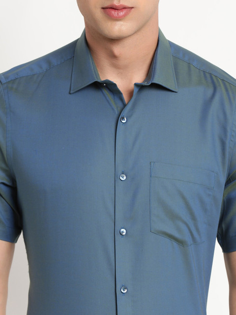 Turtle Modern Spread Collar Regular Fit Pure Cotton Formal Shirt - Image 2