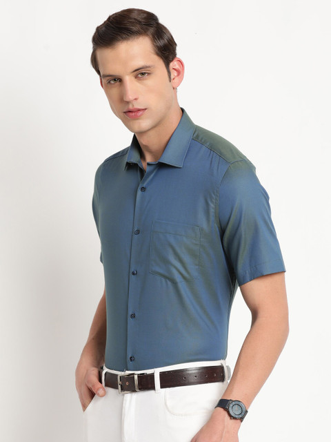 Turtle Modern Spread Collar Regular Fit Pure Cotton Formal Shirt - Image 4