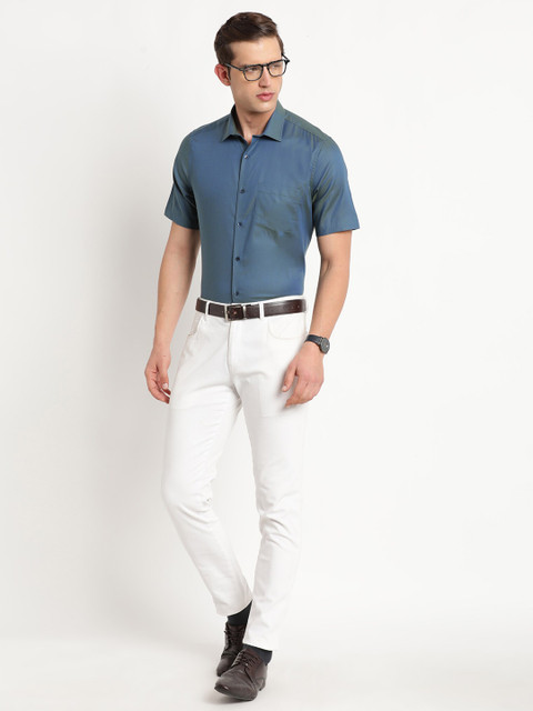 Turtle Modern Spread Collar Regular Fit Pure Cotton Formal Shirt - Image 6