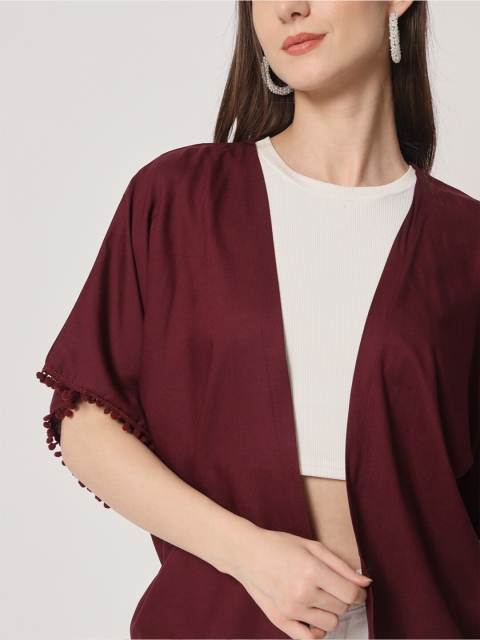 Trend Arrest Women Open Front Pom Pom Shrug - Image 2
