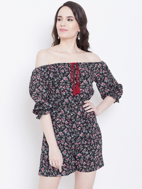 DODO & MOA Floral Printed Off-Shoulder Playsuit