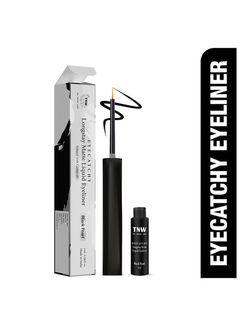 TNW the natural wash Castor Oil Eyecatchy Longstay Matte Liquid Eyeliner 4ml - Black Pearl