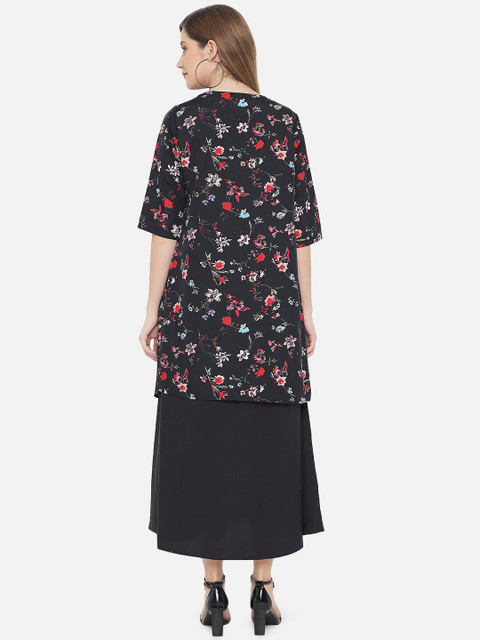 Indietoga Floral Layered Crepe A-Line Maxi Dress - Image 5