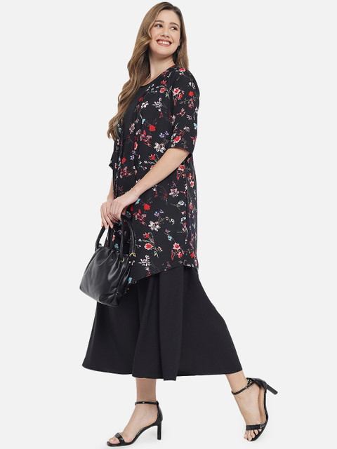 Indietoga Floral Layered Crepe A-Line Maxi Dress - Image 7